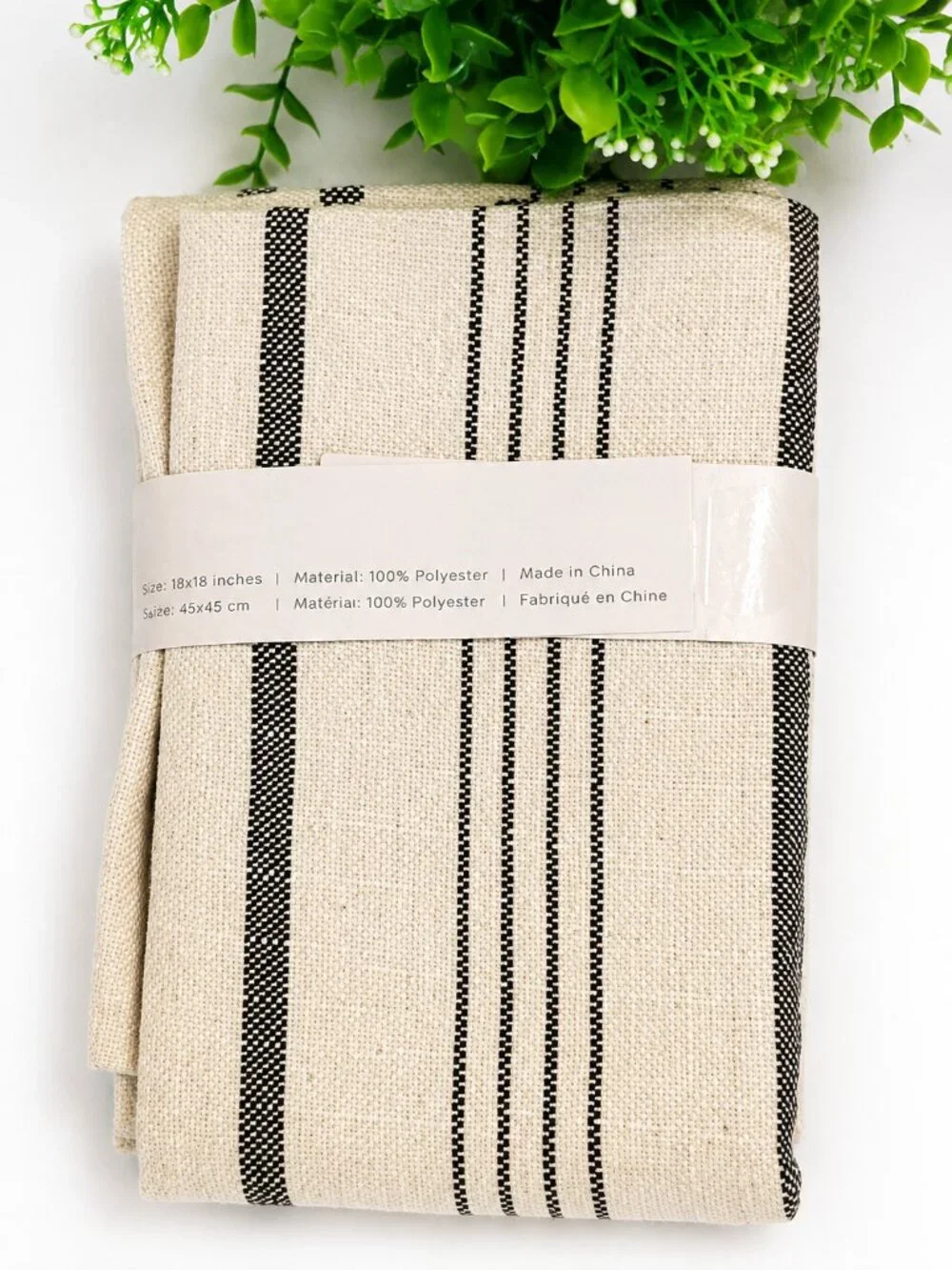 Sunlit Farmhouse Throw Pillow Covers Set of 2 Cream Gray Stripe 18x18 Textured